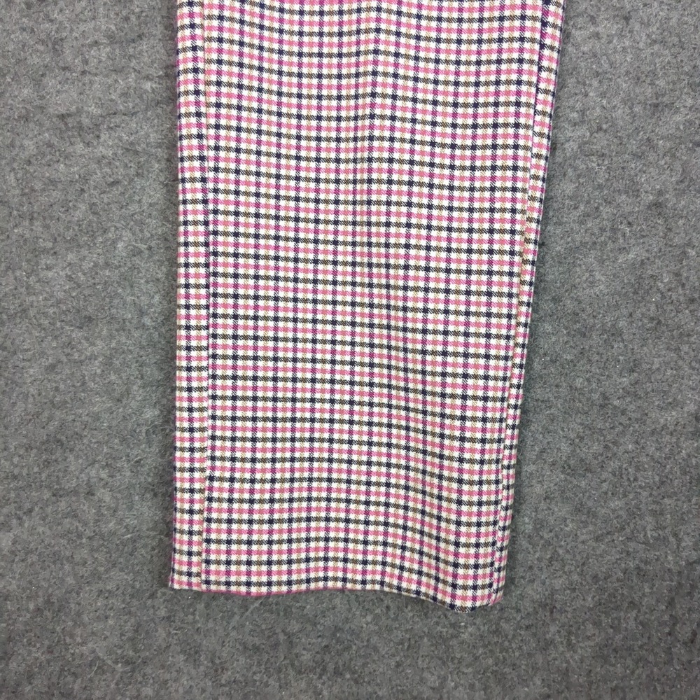Banana Republic Sloan Skinny Pants Womens 2‎ Pink Navy Gingham Plaid Zip Pocket - Picture 3 of 15